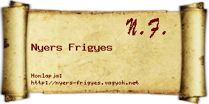 Nyers Frigyes névjegykártya